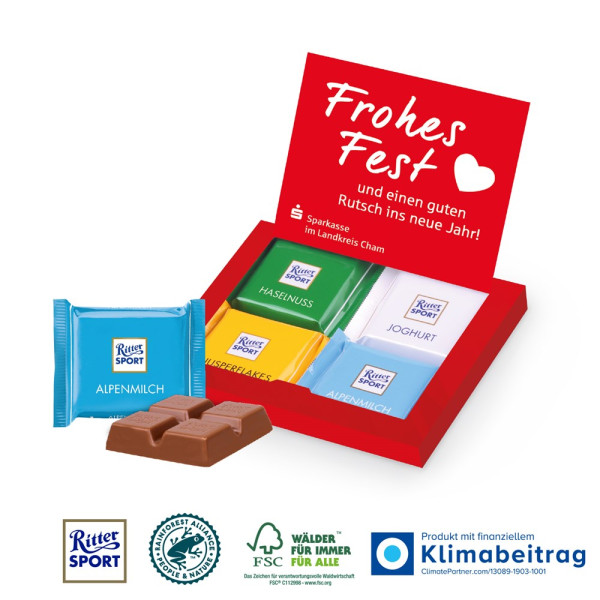 Mini-Grußkarte mit Ritter SPORT Schokolade