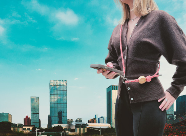 Smartphone-Lanyard 'Madrid', schwarz RPET